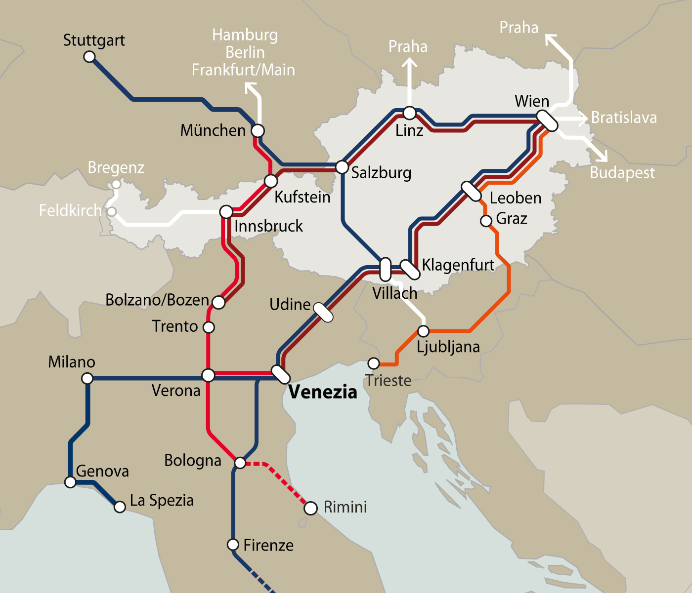 IN TRENO, DA VENEZIA ALL’EUROPA E DALL’EUROPA AL VENETO